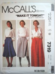 7319 MCCALLS FOUR GORE POCKET SKIRT LENGTHS PATTERN 8 UNCUT